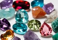 Genuine cut gemstone reflecting beautiful multicolored light and brilliance.AI Generated